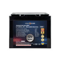 Акумулятор LP LiFePO4 для ДБЖ 12V (12,8V) - 90 Ah (1152Wh) (BMS 80A/40A) пластик