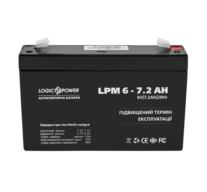 Акумулятор AGM LP 6V - 7.2 Ah Silver