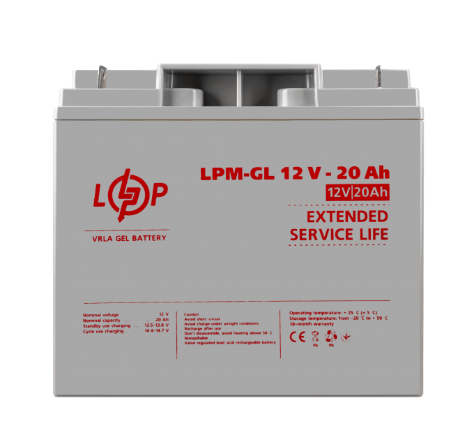 Акумулятор гелевий LPM-GL 12V - 20 Ah