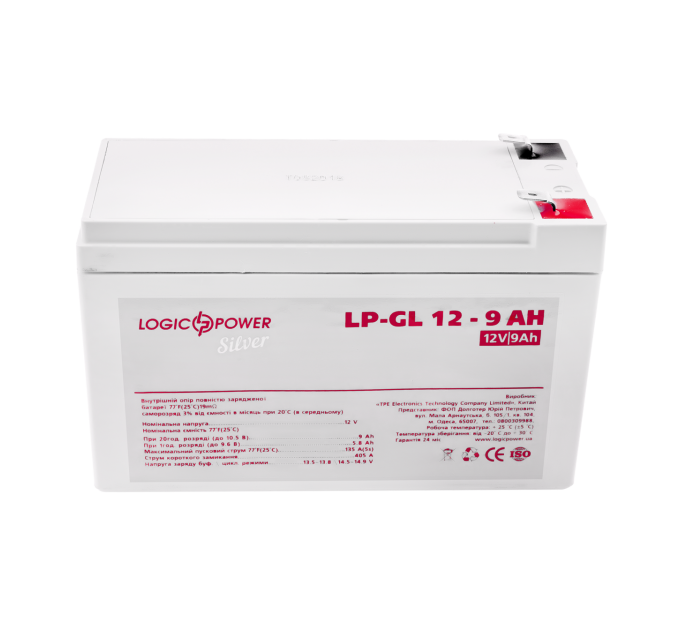 Акумулятор гелевий LP-GL 12V - 9 Ah Silver