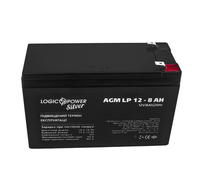 Акумулятор AGM LP 12V - 8 Ah Silver