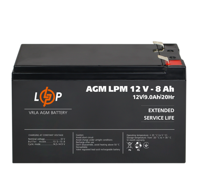 Акумулятор AGM LPM 12V - 8 Ah