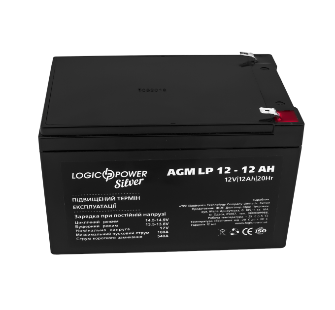 Акумулятор AGM LP 12V - 12 Ah Silver