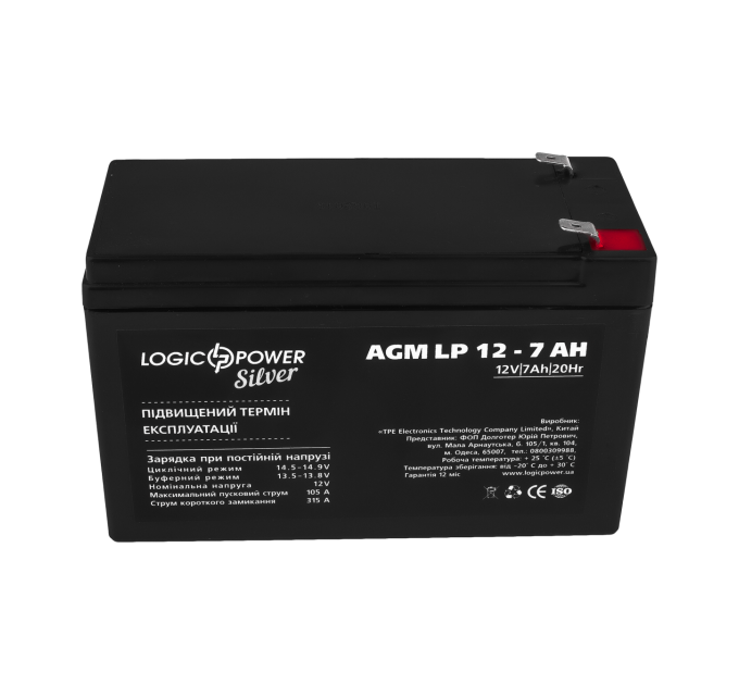 Акумулятор AGM LP 12V - 7 Ah Silver