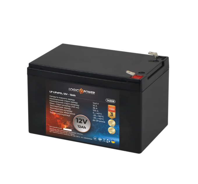 Акумулятор LP LiFePO4 12V (12,8V) - 12 Ah (154Wh)