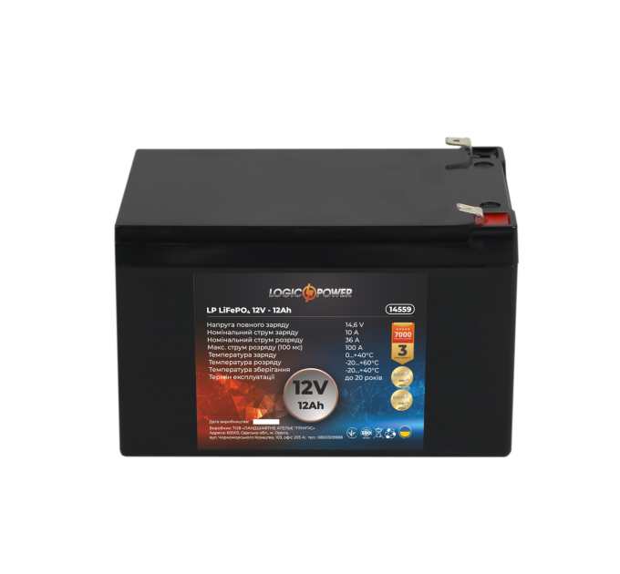 Акумулятор LP LiFePO4 12V (12,8V) - 12 Ah (154Wh)