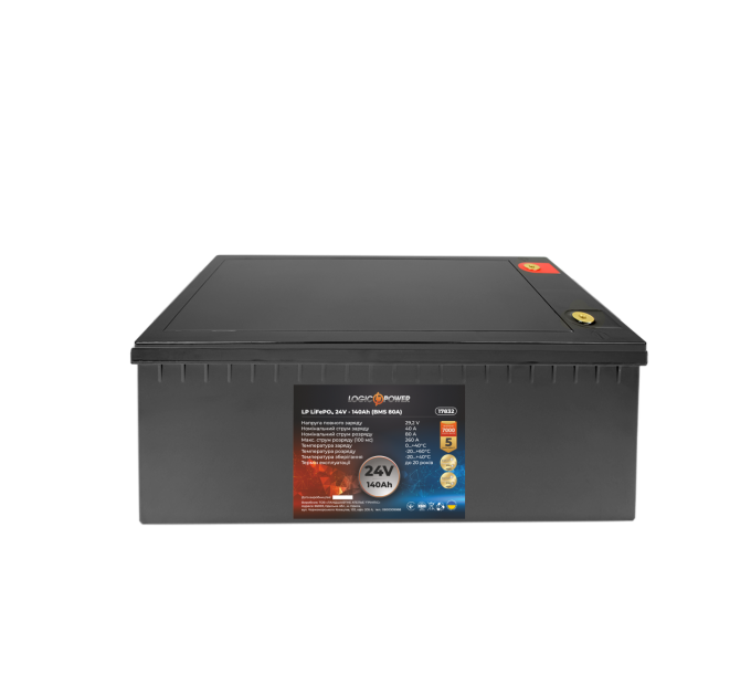 Акумулятор LP LiFePO4 24V (25,6V) - 140 Ah (3584Wh) (BMS 80A) пластик