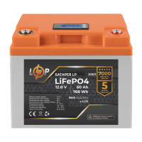 Акумулятор LP LiFePO4 LCD 12V (12,8) - 60 Ah (768Wh) (Smart BMS 60A/30А) пластик
