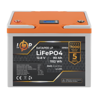 Акумулятор LP LiFePO4 LCD 12V (12,8V) - 90 Ah (1152Wh) (Smart BMS 60A/30А) пластик
