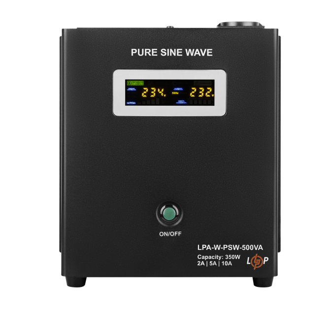 ДБЖ з правильною синусоїдою 12V LPA-W-PSW-500VA(350Вт) 2A/5A/10A