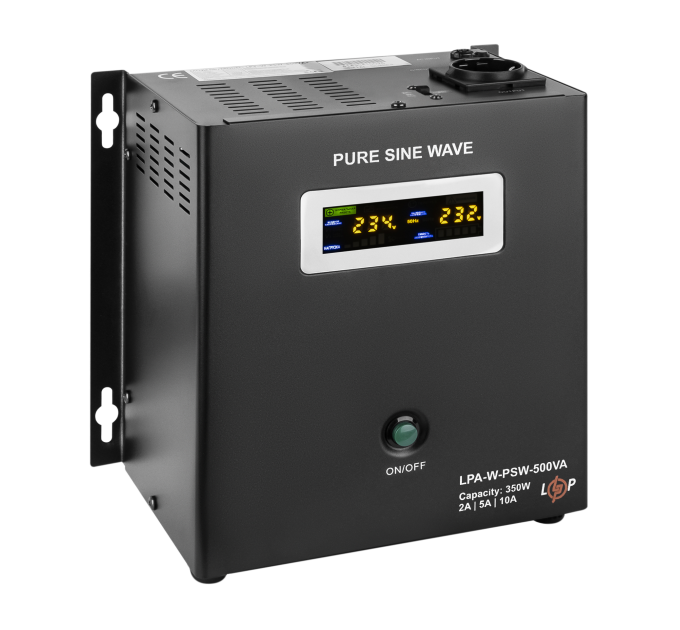 ДБЖ з правильною синусоїдою 12V LPA-W-PSW-500VA(350Вт) 2A/5A/10A