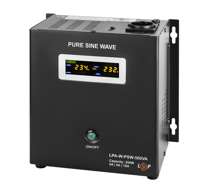 ДБЖ з правильною синусоїдою 12V LPA-W-PSW-500VA(350Вт) 2A/5A/10A