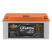 Акумулятор LP LiFePO4 24V (25,6V) - 100 Ah (2560Wh) (BMS 80/40А) пластик LCD