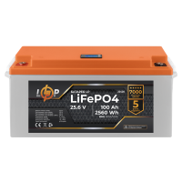 Акумулятор LP LiFePO4 24V (25,6V) - 100 Ah (2560Wh) (BMS 200/100А) пластик LCD