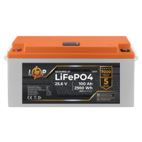 Акумулятор LP LiFePO4 24V (25,6V) - 100 Ah (2560Wh) (BMS 80/40А) пластик LCD для ДБЖ