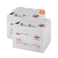 Комплект із двох акумуляторних гелевих батарей для ДБЖ 12V 90Ah (45Ah + 45Ah) 1080Wh