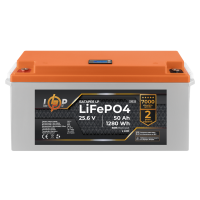 Акумулятор LP LiFePO4 25,6V - 50 Ah (1280Wh) (BMS 80A/40A) пластик LCD для ИБП