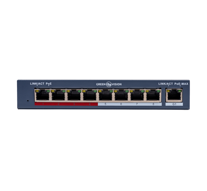 Комутатор мережевий POE GV-018-AI-8+1PG