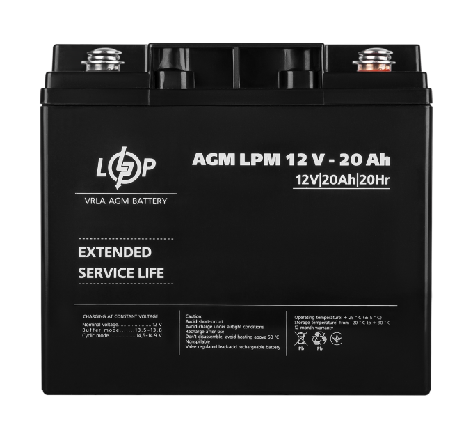 Акумулятор AGM LPM 12V-20 Ah під болт М5