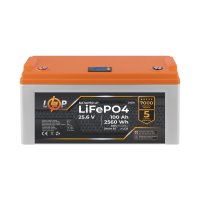Акумулятор LP LiFePO4 25,6V - 100 Ah (2560Wh) (BMS 80A/80А) пластик LCD Smart BT