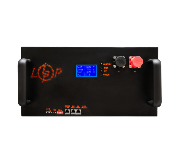 Акумулятор LP LiFePO4 51,2V - 160 Ah (8192Wh) (BMS 200A/100А) LCD метал RM Smart