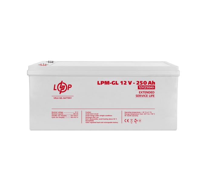 Акумулятор гелевий LPM-GL 12V - 250 Ah