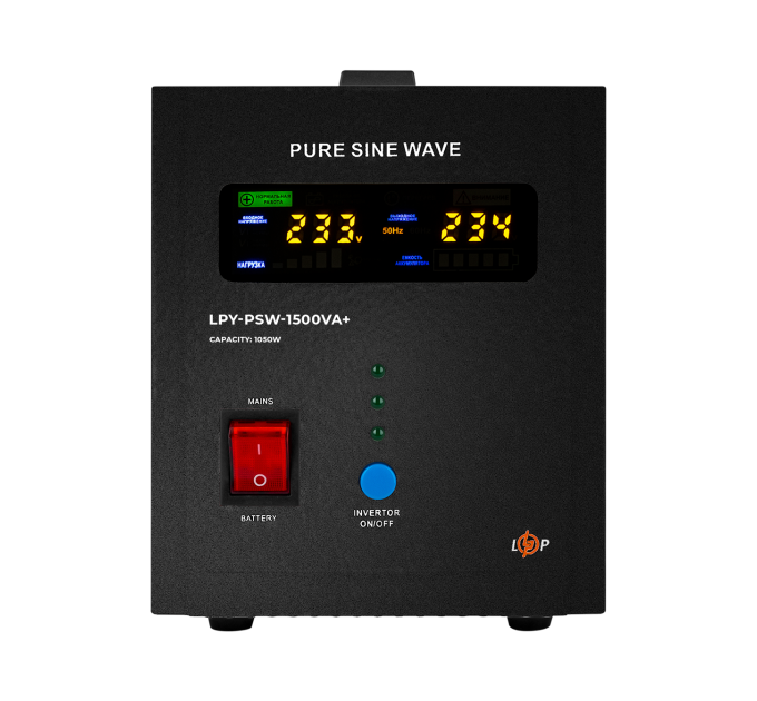 ДБЖ LogicPower LPY-PSW-1500VA+ (1050Вт) 10A/15A з правильною синусоїдою 24V