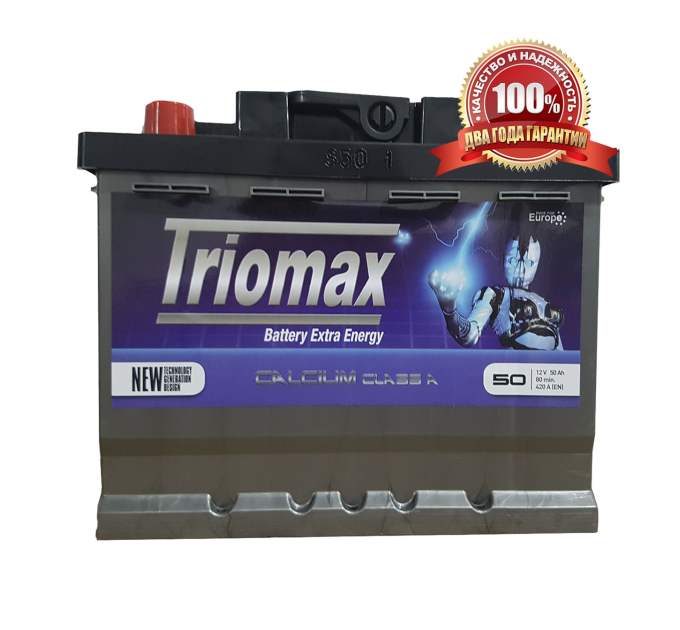 Акумулятор Westa STANDARТ TRIOMAX 6СТ-50 А3+ праворуч