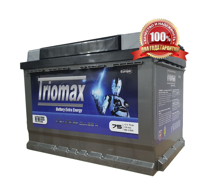 Акумулятор Westa STANDARТ TRIOMAX 6СТ-75 АЗ + праворуч
