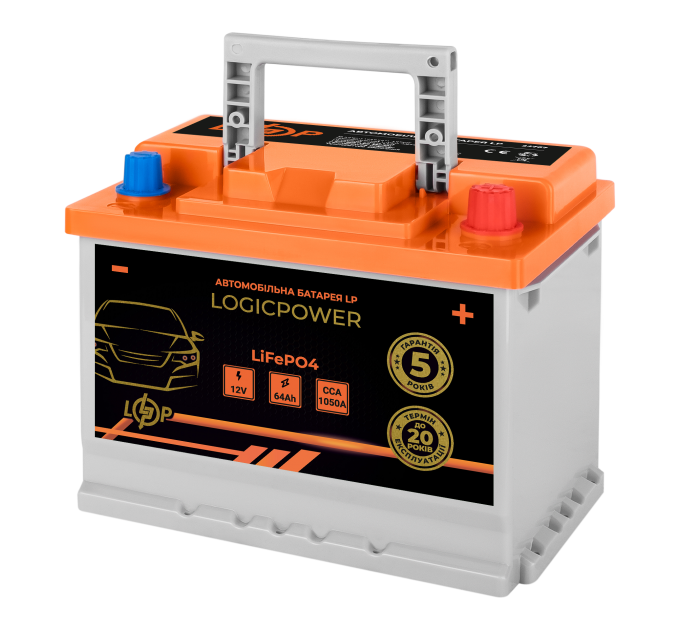 Автомобільний літієвий акумулятор LP LiFePO4 12V - 64 Ah (+ праворуч) BMS 1050А