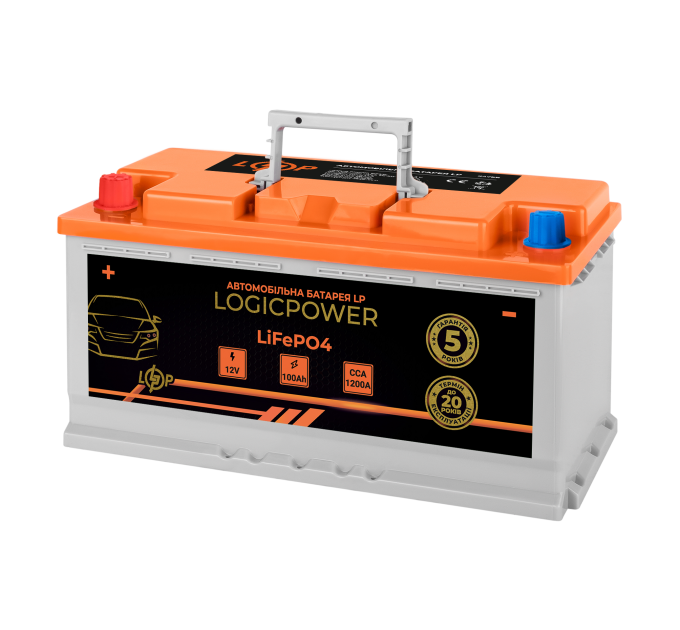 Автомобільний літієвий акумулятор LP LiFePO4 12V - 100 Ah (+ зліва) BMS 1200А