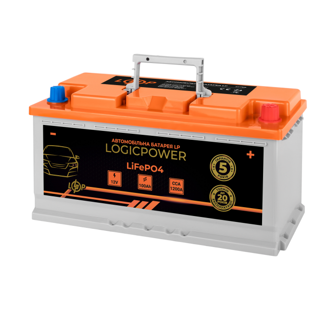 Автомобільний літієвий акумулятор LP LiFePO4 12V - 100 Ah (+ праворуч) BMS 1200А