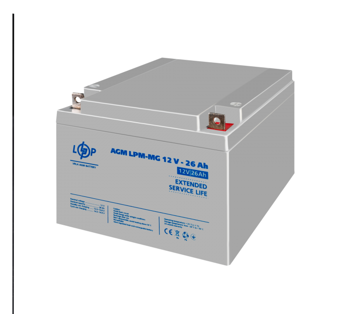 Акція. Акумулятор мультигелевий AGM LPM-MG 12V - 26 Ah