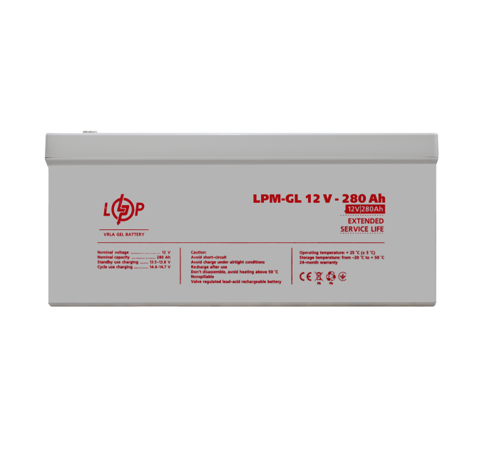 Акція. Акумулятор гелевий LPM-GL 12V - 280 Ah