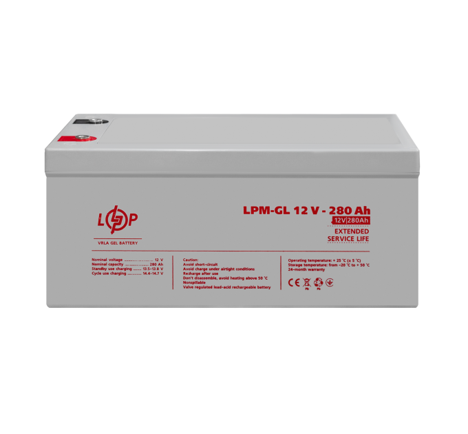 Акція. Акумулятор гелевий LPM-GL 12V - 280 Ah