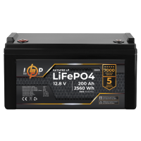 Акумулятор LP LiFePO4 12,8V - 200 Ah (2560Wh) (BMS 150A/75А) пластик для ДБЖ