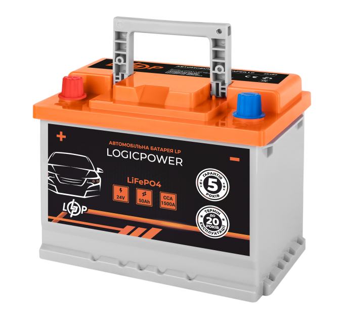 Автомобільний акумулятор літієвий LP LiFePO4 24V - 50 Ah (+ ліворуч) BMS 800А