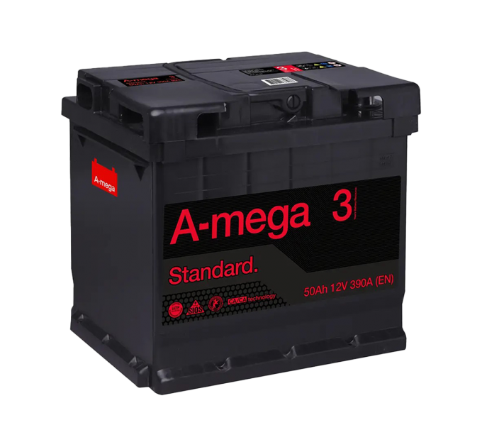 Акумулятор авто Мегатекс A-mega Standard (М3) 6СТ-50-АЗ (лев) ТХП 390