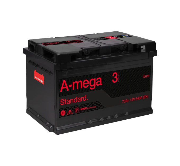 Акумулятор авто Мегатекс A-mega Standard (М3) 6СТ-73-АЗ (прав) euro ТХП 640