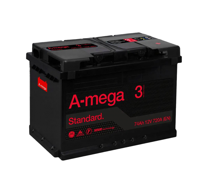 Акумулятор авто Мегатекс A-mega Standard (М3) 6СТ-74-АЗ (лев) ТХП 720
