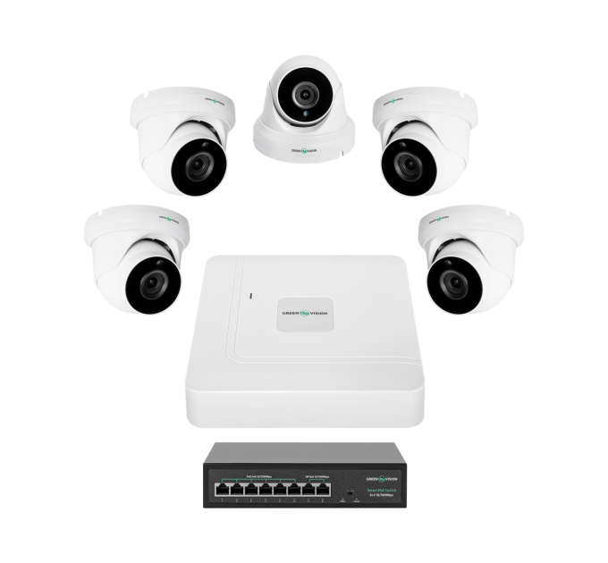 Комплект відеоспостереження на 5 камер GV-IP-K-W82/05 5MP