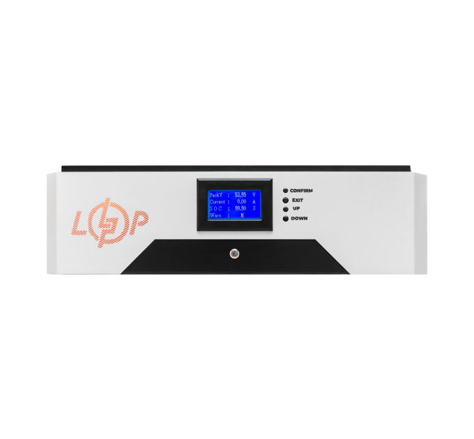 Акумулятор LP LiFePO4 51,2V - 304 Ah (14336Wh) (BMS 200A/200А) метал F LCD Smart BT RS485/CAN