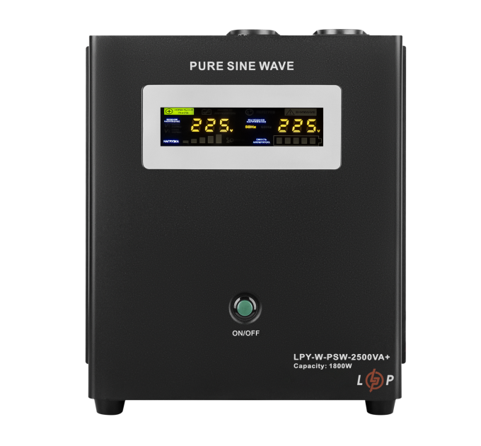 ДБЖ з правильною синусоїдою 24V LPY-W-PSW-2500VA+(1800Вт)17A/31A для LiFePO4