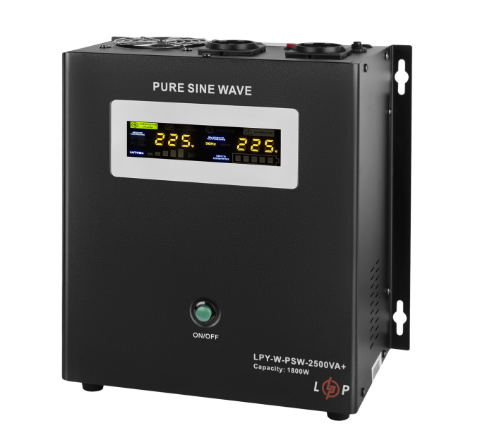 ДБЖ з правильною синусоїдою 24V LPY-W-PSW-2500VA+(1800Вт)17A/31A для LiFePO4