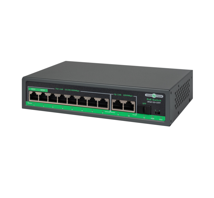 Комутатор мережевий POE GV-018-D-08G+2PG+1SFP