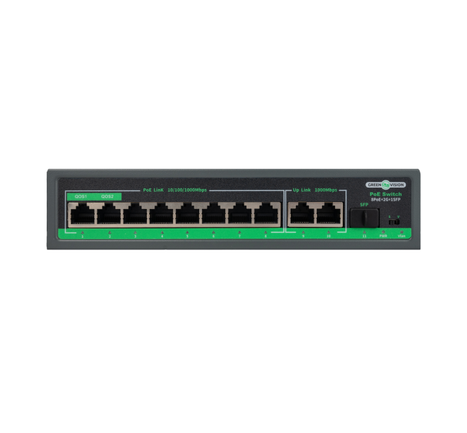 Комутатор мережевий POE GV-018-D-08G+2PG+1SFP