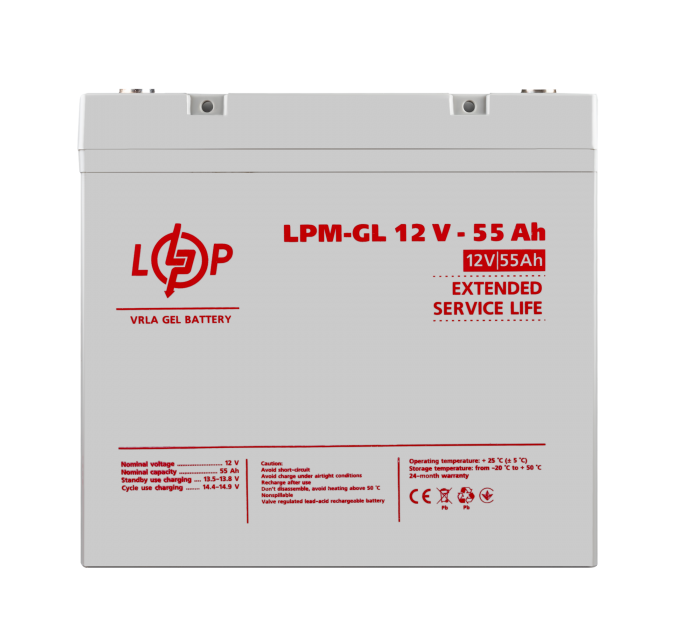 Акція.Акумулятор гелевий LPM-GL 12V - 55 Ah