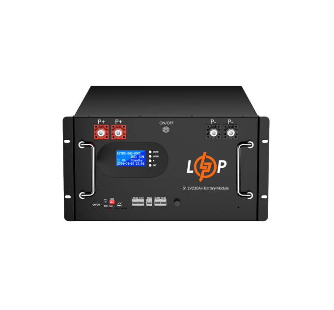 Акумулятор LP LiFePO4 51,2V - 230 Ah (11776Wh) (Smart BMS 200A) с LCD RM AB RS485/CAN
