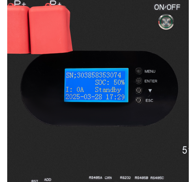 Акумулятор LP LiFePO4 51,2V - 230 Ah (11776Wh) (Smart BMS 200A) с LCD RM AB RS485/CAN