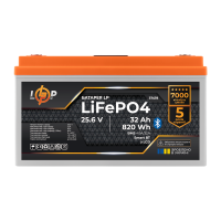 Акумулятор LP LiFePO4 25,6V - 32 Ah (820Wh) (BMS 40А/32A) пластик LCD Smart BT
